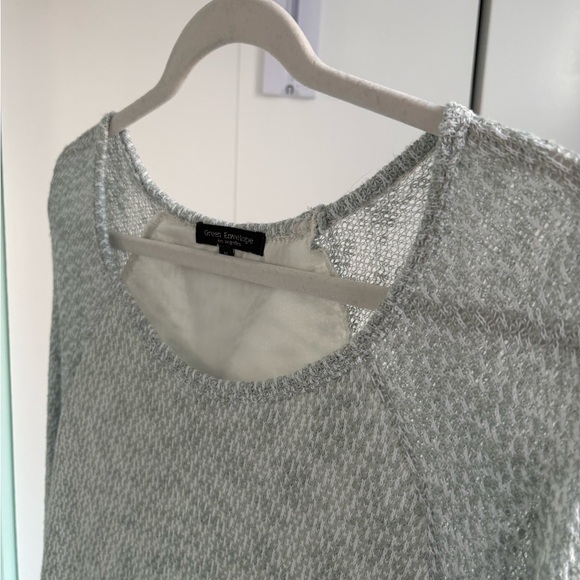 Green Envelope Light Mint Textured Scoop Neck Sweater - Picture 3 of 10